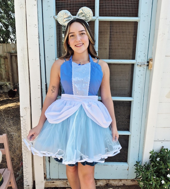 strapless open back dress Blue Sequined A-Line Princess Dress for Girls | Blue / 3-4 Years (110cm)