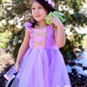 RAPUNZEL costume dress TUTU dress for toddlers and girls fun for special occasion or birthday party costume image 7