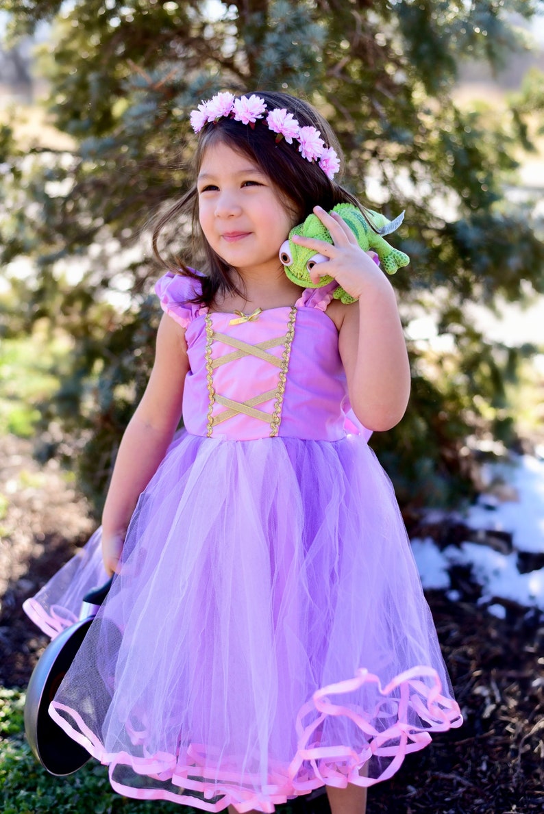 RAPUNZEL costume dress TUTU dress for toddlers and girls fun for special occasion or birthday party costume image 7