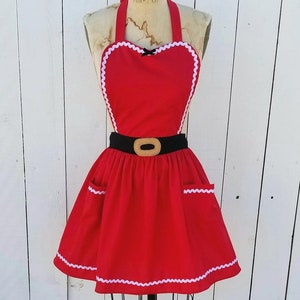 Santa Claus apron for women and girls, CHRISTMAS apron, Mrs Claus apron womens apron, Santas Helper, hostess gift, Santa costume apron