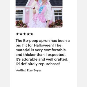 Bo Peep costume apron with DOTS, womens costume apron, Bo Peep dress up apron, Toy Story Bo Peep costume, womens Halloween costume image 10