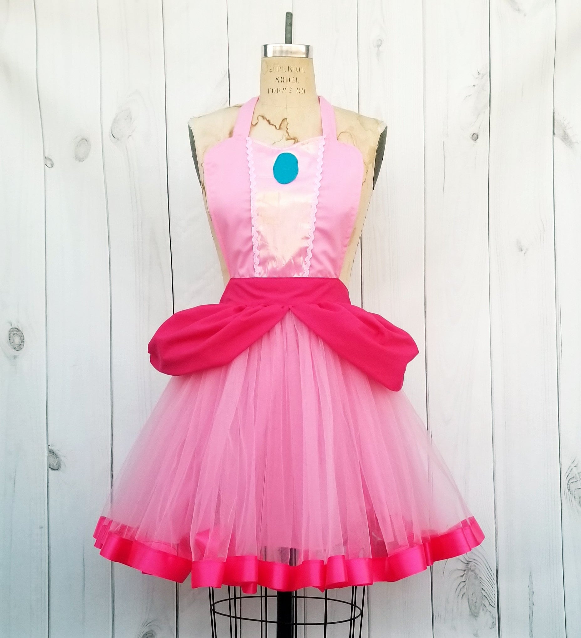 Princess Peach Costume Apron for Women Princess Peach Dress image