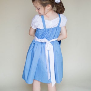 BELLE dress, blue Belle dress, Belle Provincial dress, Belle costume, toddler dress, practical dress, handmade dress, girls Belle dress image 9