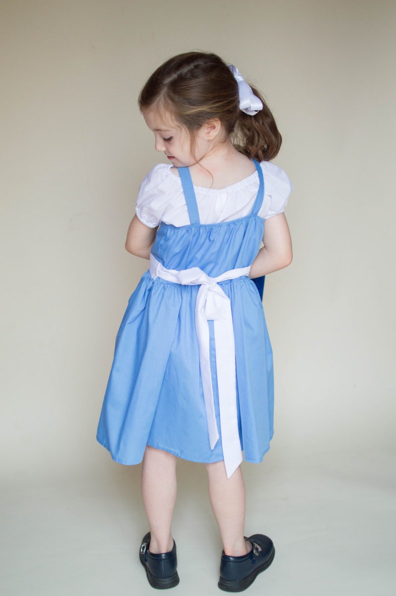 BELLE dress, blue Belle dress, Belle Provincial dress, Belle costume, toddler dress, practical dress, handmade dress, girls Belle dress image 9