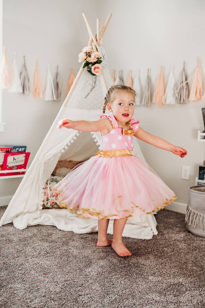 Pink and Gold Birthday Dress MINNIE MOUSE Dress Minnie TUTU - Etsy