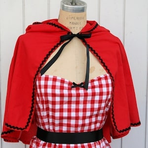 Red Riding Hood cape red CAPE  for womens, fairy tale cape, Halloween Costume cape, fantasy  costume, cape for adults, red cape