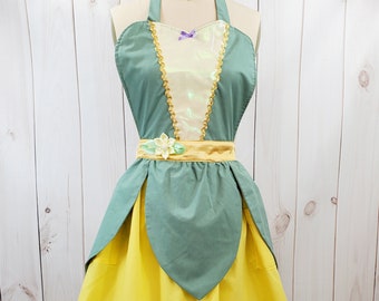 TIANA Costume Apron for Women, Tiana Apron, Tiana dress up Apron for Women, Frog Princess Apron