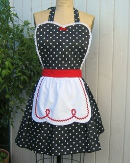 Retro Black Polka Dot Apron, 50s Housewife Style - Etsy