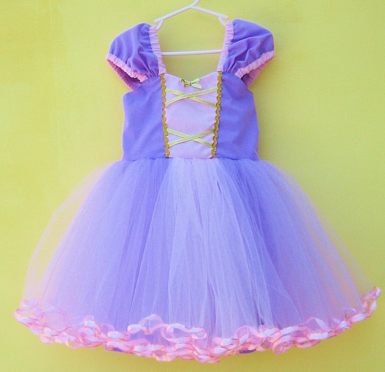 RAPUNZEL costume dress TUTU dress for toddlers and girls fun for special occasion or birthday party costume image 3