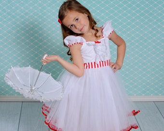 MARY POPPINS dress girls costume dress fun for special occasion or tea party
