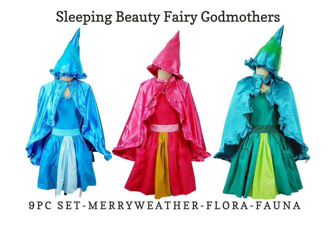 Sleeping Beauty Fairy Godmother Costume for Women Flora