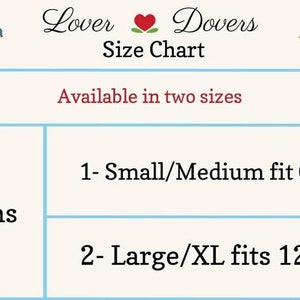 May include: Size chart for women's clothing, showing two sizes: Small/Medium fits sizes 0-12/14 and Large/XL fits sizes 12-24.