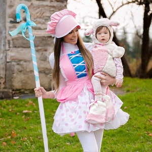 Bo Peep costume apron for women, Bo Peep Bonnet, womens costume apron, Bo Peep dress up apron, Toy Story costume image 1