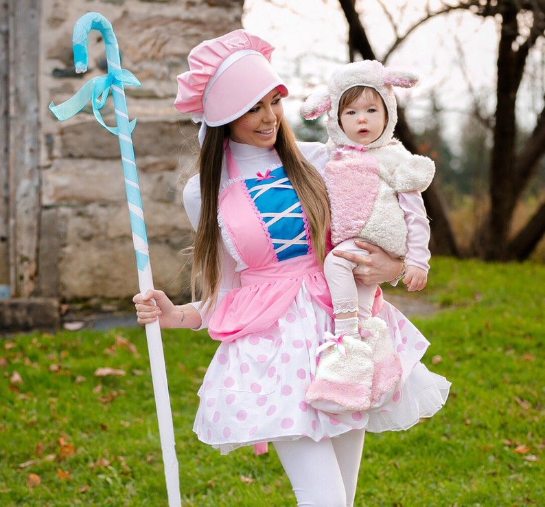 Bo Peep costume apron for women, Bo Peep Bonnet, womens costume apron, Bo Peep dress up apron, Toy Story costume image 1