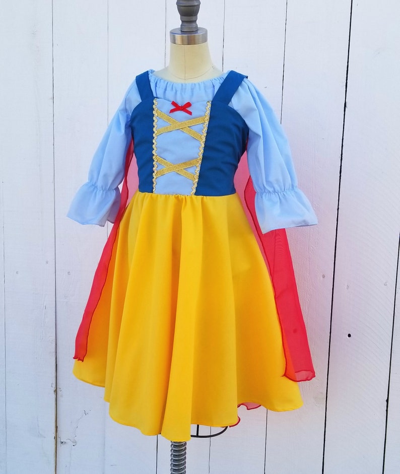 Snow White Dress With Cape Snow White Princess Dress Snow | Etsy