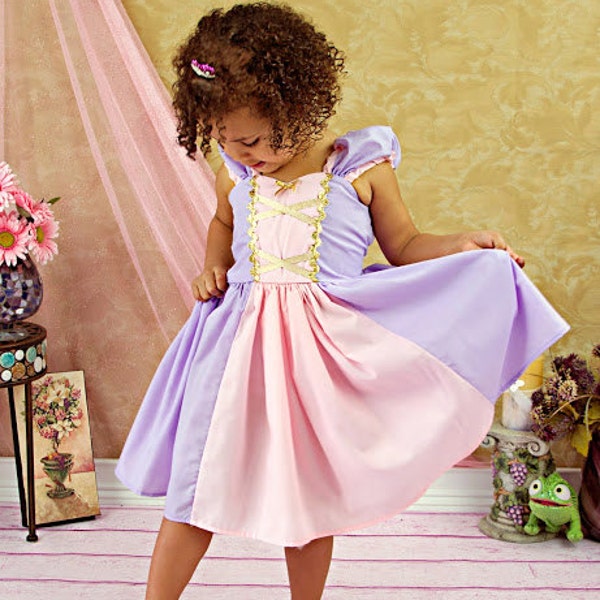 RAPUNZEL costume, Rapunzel dress, princess dress, toddlers princess dress, girls birthday party outfit, play dress, costume, lavender dress