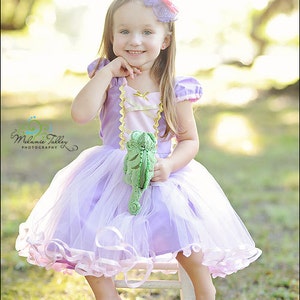 RAPUNZEL costume dress TUTU dress for toddlers and girls fun for special occasion or birthday party costume image 1