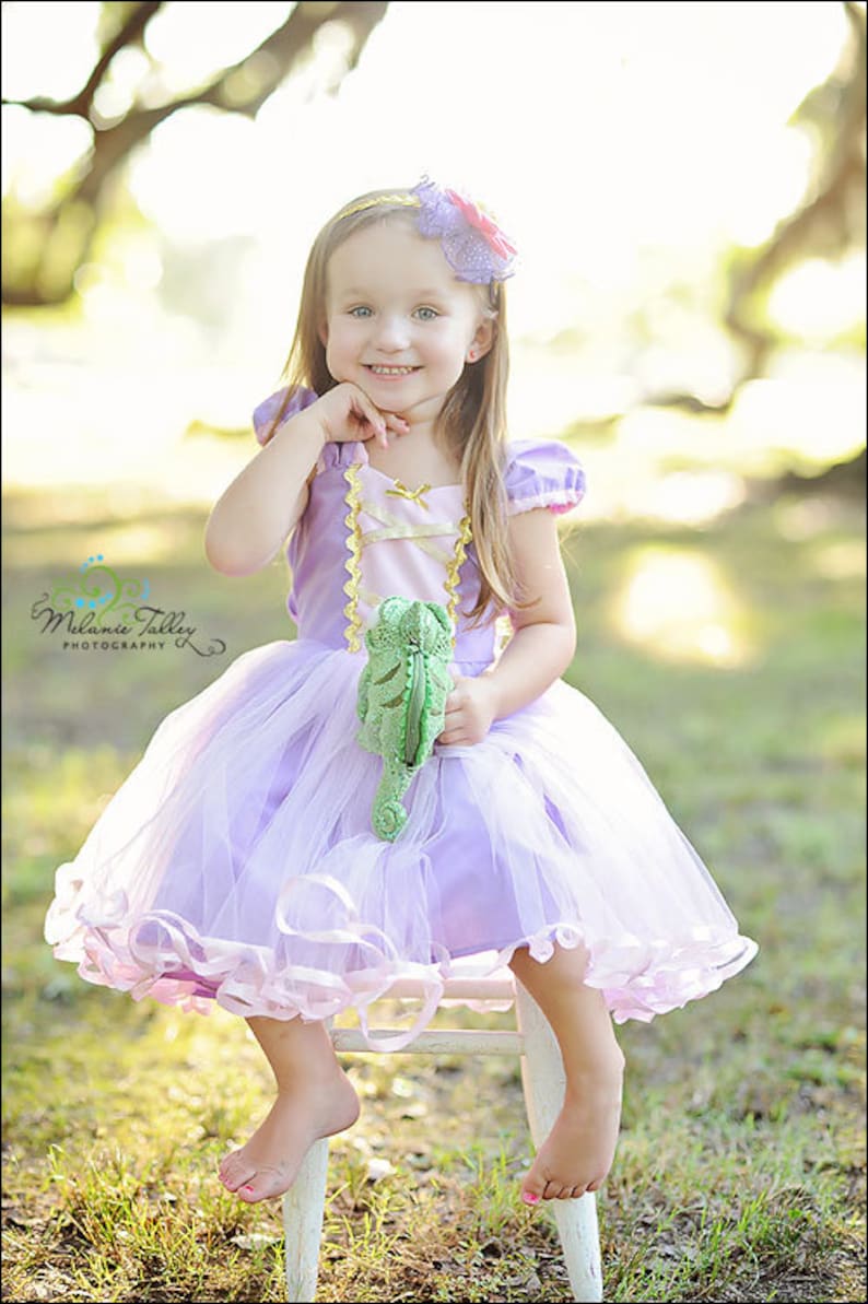 RAPUNZEL costume dress TUTU dress for toddlers and girls fun for special occasion or birthday party costume image 1