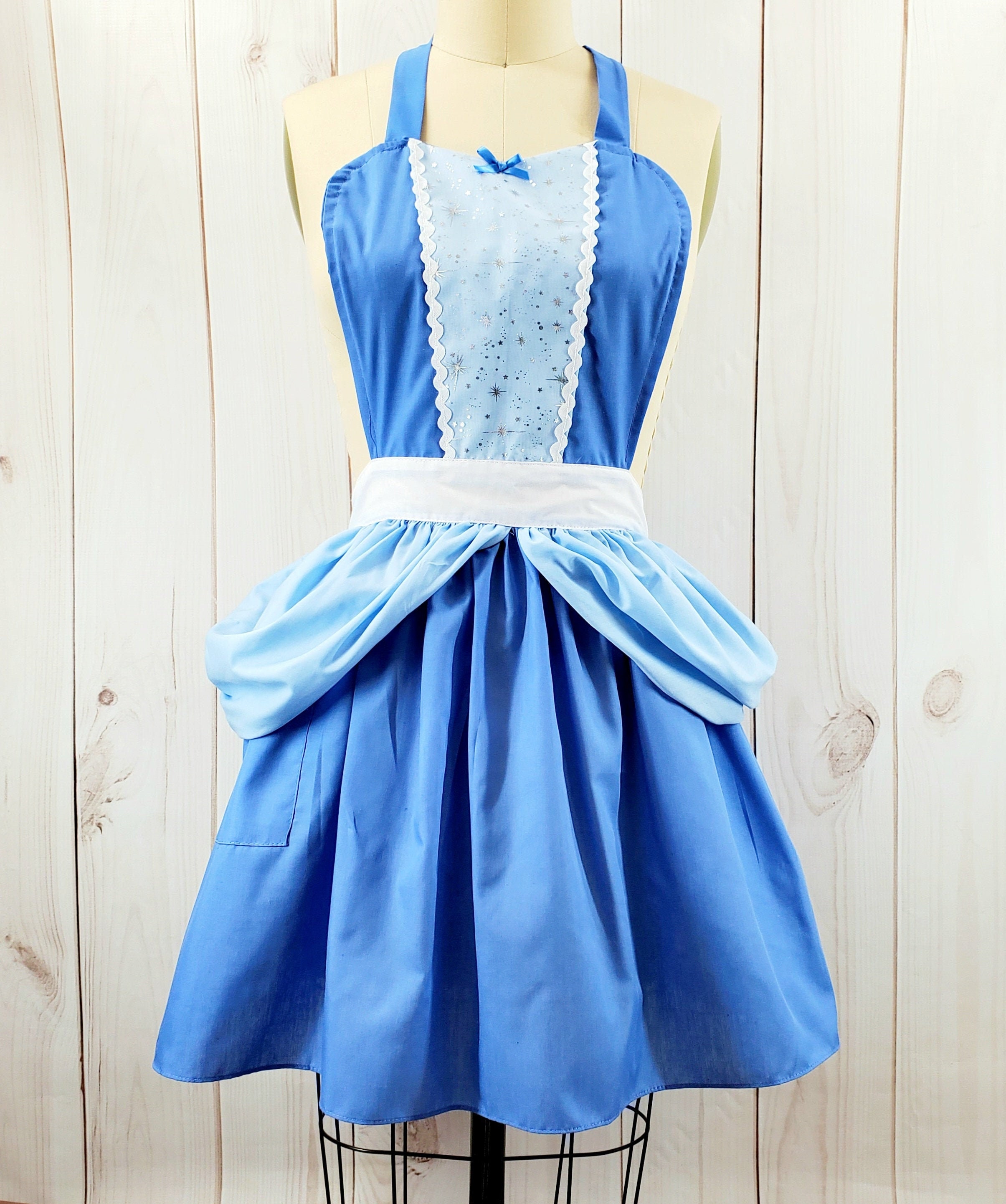 disney princess with blue dress and white apron Disney Alice In Wonderland Collection By Unique Vintage Blue & White Ruffled Apron Swing Dress