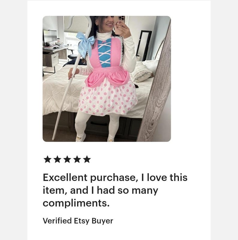 Bo Peep costume apron with DOTS, womens costume apron, Bo Peep dress up apron, Toy Story Bo Peep costume, womens Halloween costume image 9