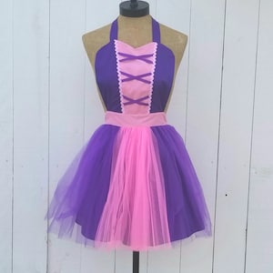 RAPUNZEL apron for dress up for women and girls, Rapunzel kids apron, running costume, Rapunzel dress up costume, Rapunzel running costume
