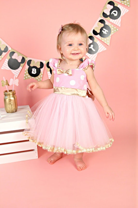 Pink and Gold first birthday dress pink and gold MINNIE MOUSE dress Minnie TUTU Party Dress for pink and gold first birthday Etsy Mexico