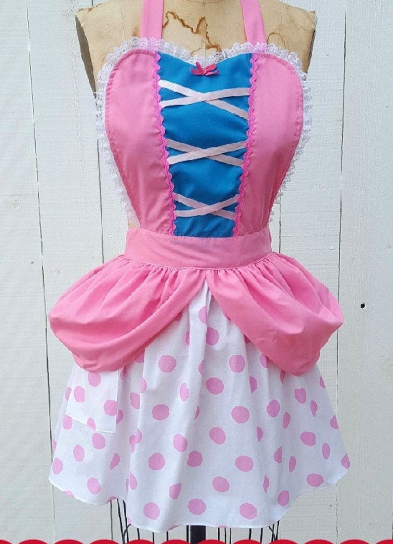Bo Peep costume apron for women, Bo Peep Bonnet, womens costume apron, Bo Peep dress up apron, Toy Story costume image 2