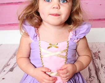 RAPUNZEL costume dress, Rapunzel dress, princess dress for toddler girls, Rapunzel birthday party dress, play dress
