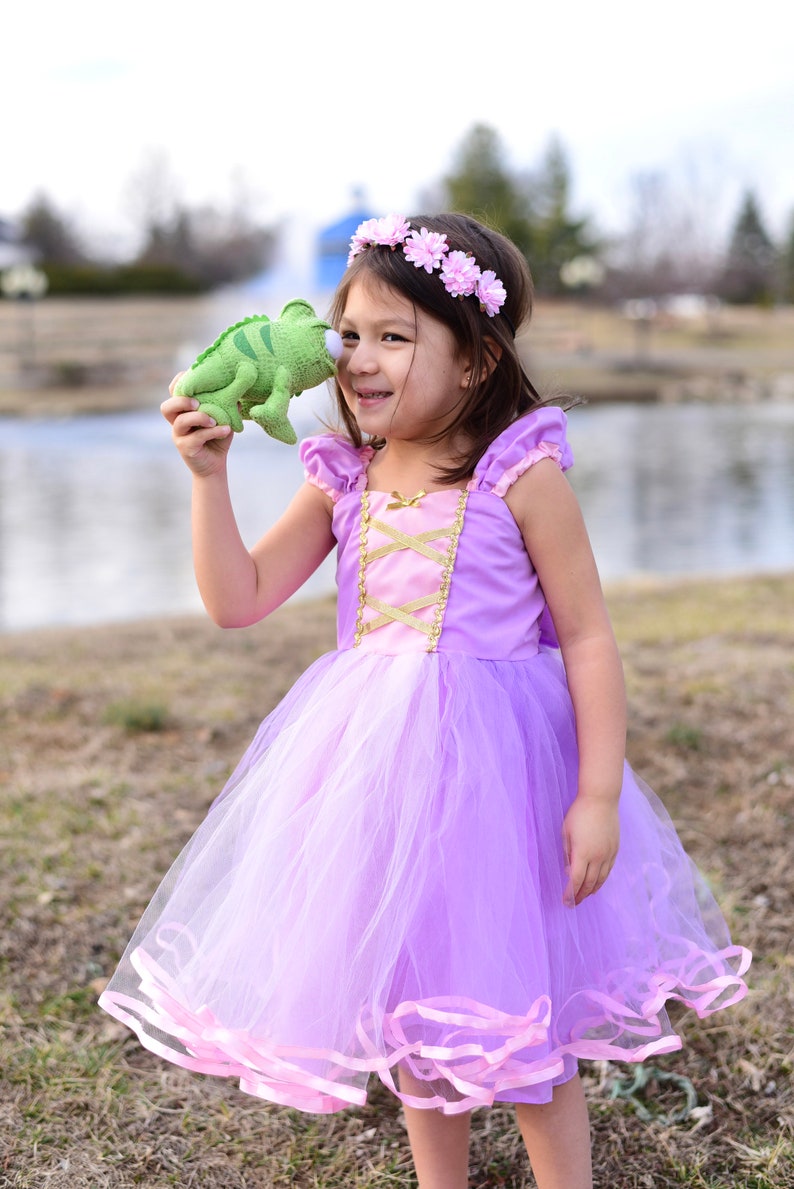 RAPUNZEL costume dress TUTU dress for toddlers and girls fun for special occasion or birthday party costume image 5