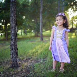 RAPUNZEL costume dress, Rapunzel dress, princess dress for toddler girls, Rapunzel birthday party dress, play dress image 7