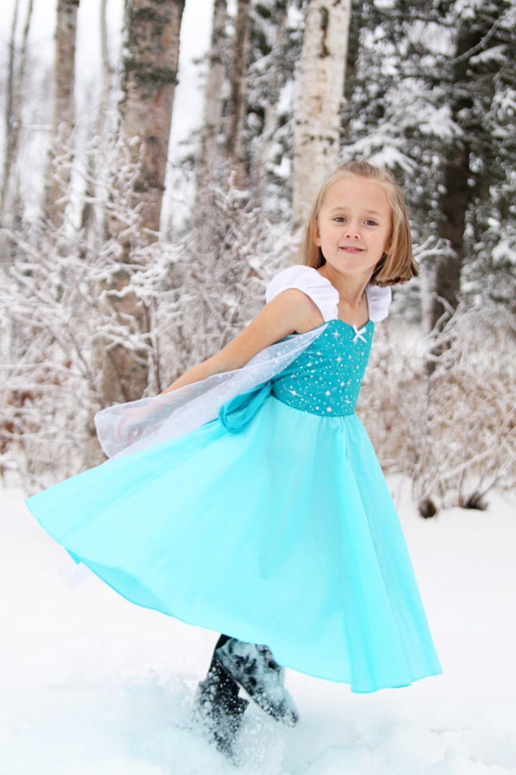 Elsa Dress, Elsa Costume, Princess Dress, Frozen Birthday Party Dress,  Toddler Princess Dress, Frozen Dress, Girls Handmade Costume 