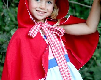 Little Red Riding Hood CAPE Storybook  red CAPE  for girls perfect to accent your Red Riding Hood costume