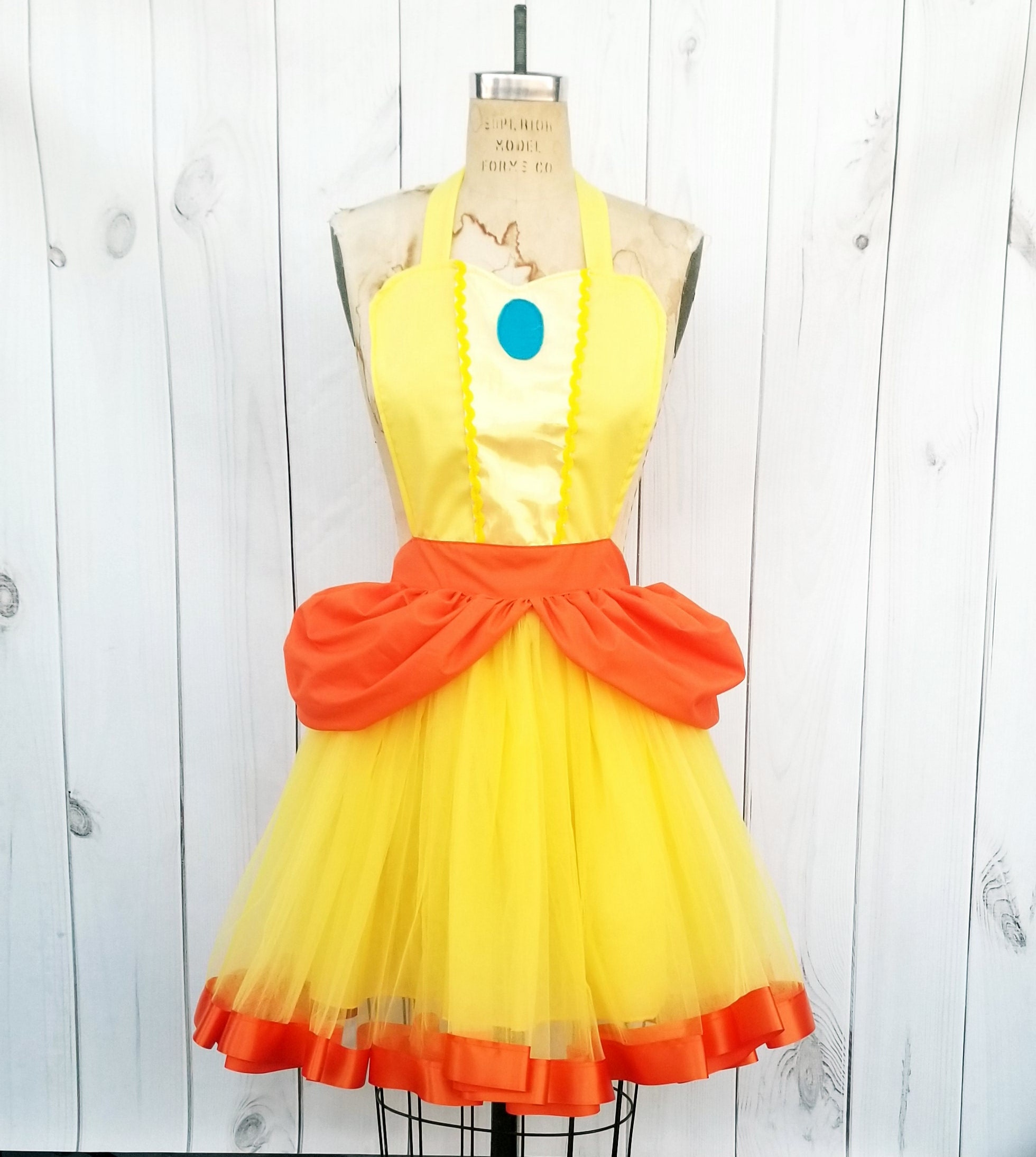 condón Sabio gene Princess DAISY costume apron for women Princess Daisy dress - Etsy España