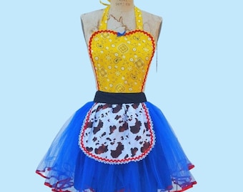 Jessie Cowgirl Costume Apron, Women's Cosplay Running Costume
