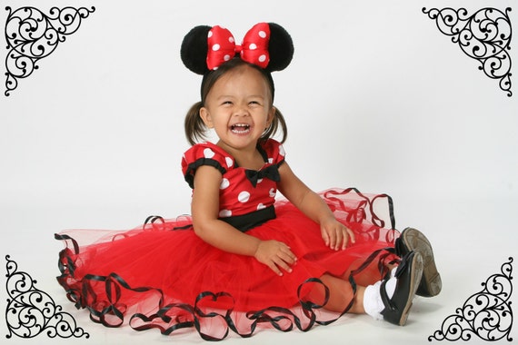 Disney Store Minnie Mouse Red Dress Costume Size 7/8