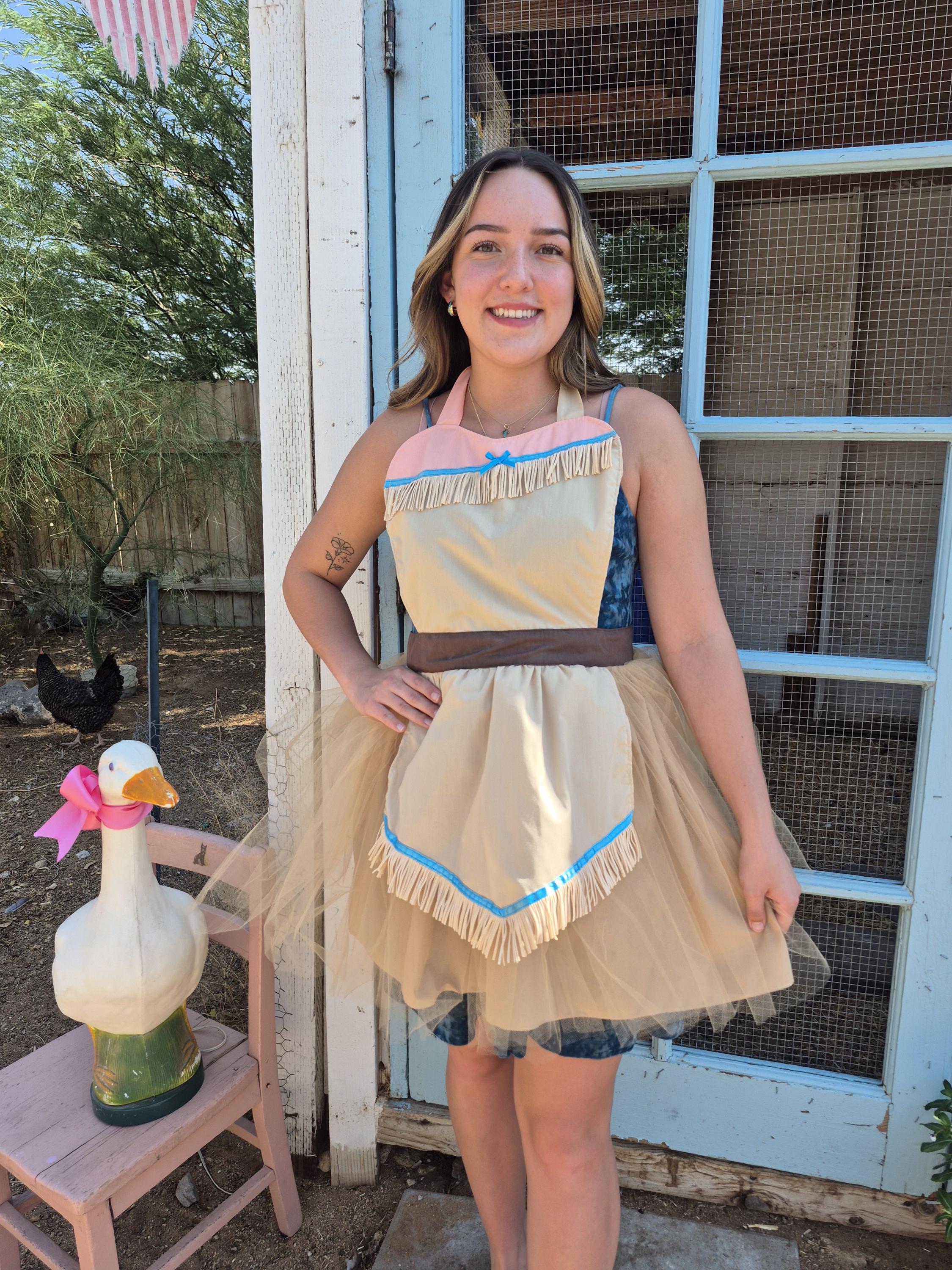 pocahontas dress Costume Apron With Tutu for Women, Halloween Up, Disneybound Running Costume Fast and Easy Costume, your bold princess blazes Christmas Style Size:XL/XXL | Preorder ships in ~1-2 weeks BestWendding Women's Full Slips Ballgown