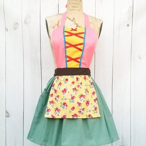 Gnome costume  apron, Woodland apron, women&#39;s Halloween costume apron, Halloween costume apron, fast and easy costume, vintage style costume