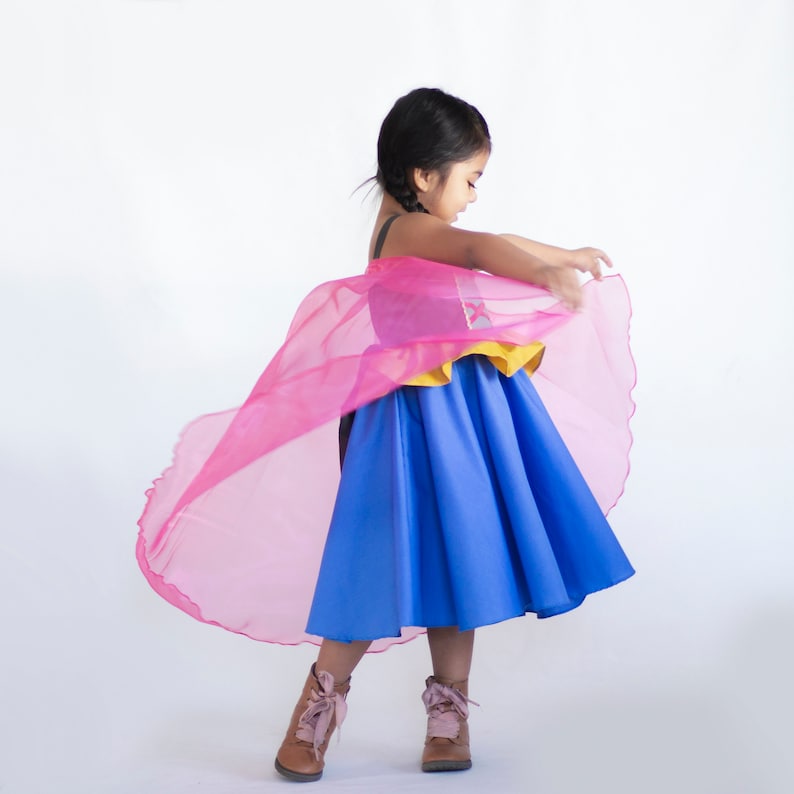 Anna dress with cape Superhero princess dress Princess dress Frozen dress princess cape dress Anna costume cape