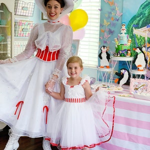 MARY POPPINS dress, Mary Poppins costume, girls costume, tea party dress image 2