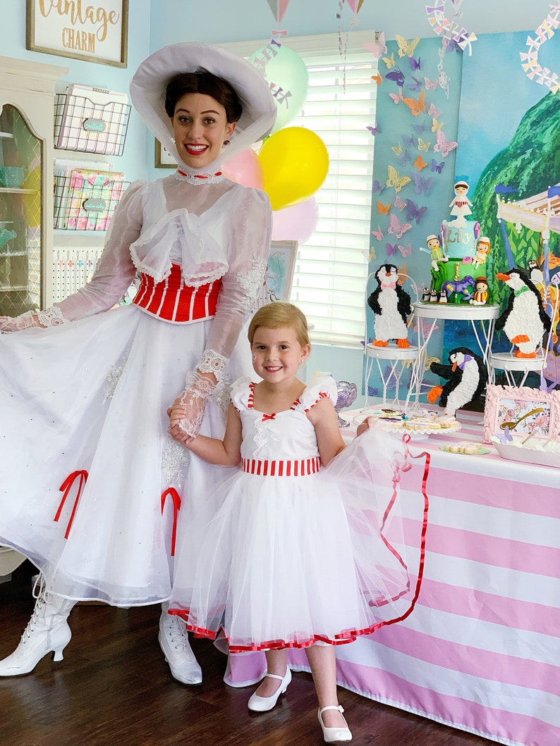MARY POPPINS dress, Mary Poppins costume, girls costume, tea party dress image 2