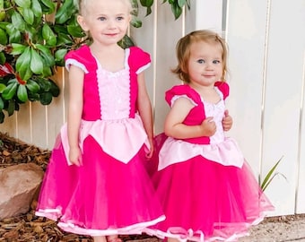 SLEEPING BEAUTY Costume dress, pink Princess dress, Aurora costume, Sleeping Beauty costume, Pink dress, toddler girl princess dress