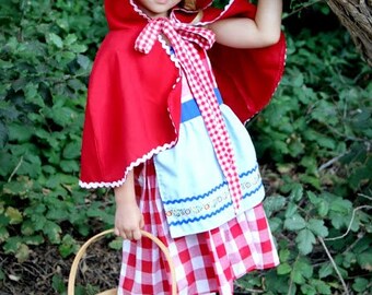 Red Riding hood costume, red cape, Little Red Riding hood costume, toddler girls Halloween costume, girls costume, comfortable costume
