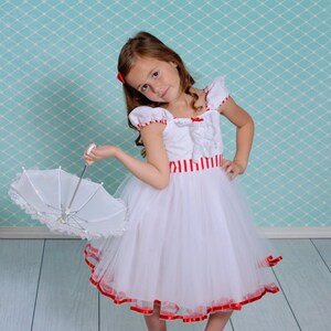 MARY POPPINS dress, Mary Poppins costume, girls costume, tea party dress image 5