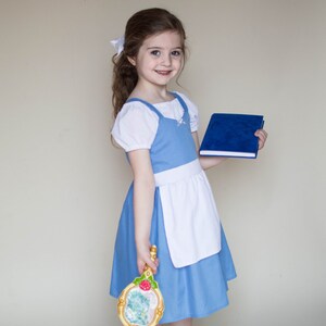 BELLE dress, blue Belle dress, Belle Provincial dress, Belle costume, toddler dress, practical dress, handmade dress, girls Belle dress image 2