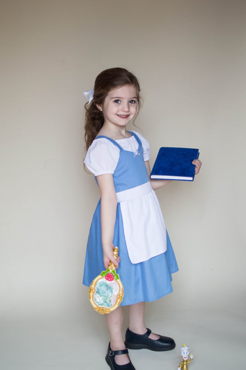 BELLE dress, blue Belle dress, Belle Provincial dress, Belle costume, toddler dress, practical dress, handmade dress, girls Belle dress image 2