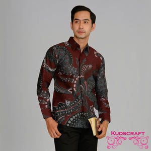 Rajasakti Modern Batik Shirt for Men – Slim Fit Long Sleeves, Men Batik, Batik, Men Batik Shirt, Batik Shirt, Batik for Men