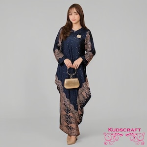 Freya One Set Viskos Batik Blus Omlottkjol, Klänning, Dam Kaftan, Muslimsk Klänning, Kaftan, Damklänning, Långklänning