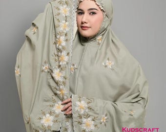 Arra Adsila Women Embroidered Prayer Set, Women Prayer Set, Prayer Dress, Mukena, Prayer Set, Prayer clothes