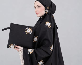 Floreal Embroidered Cotton Mukena Muslim Prayer Set