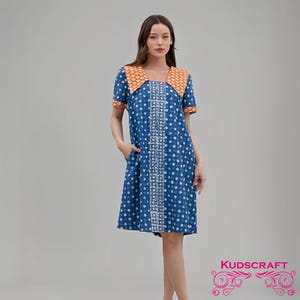 Elodie Stamp Batik Dress – Comfy, Stylish, and Timeless, Dress, Batik Dress, Women Batik, Women Dress, Midi Dress, Maxi Dress